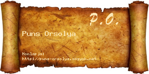 Puns Orsolya névjegykártya